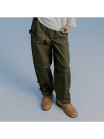 韓國Romantic Crown - SIDE STOPPER CARPENTER PANTS_KHAKI
